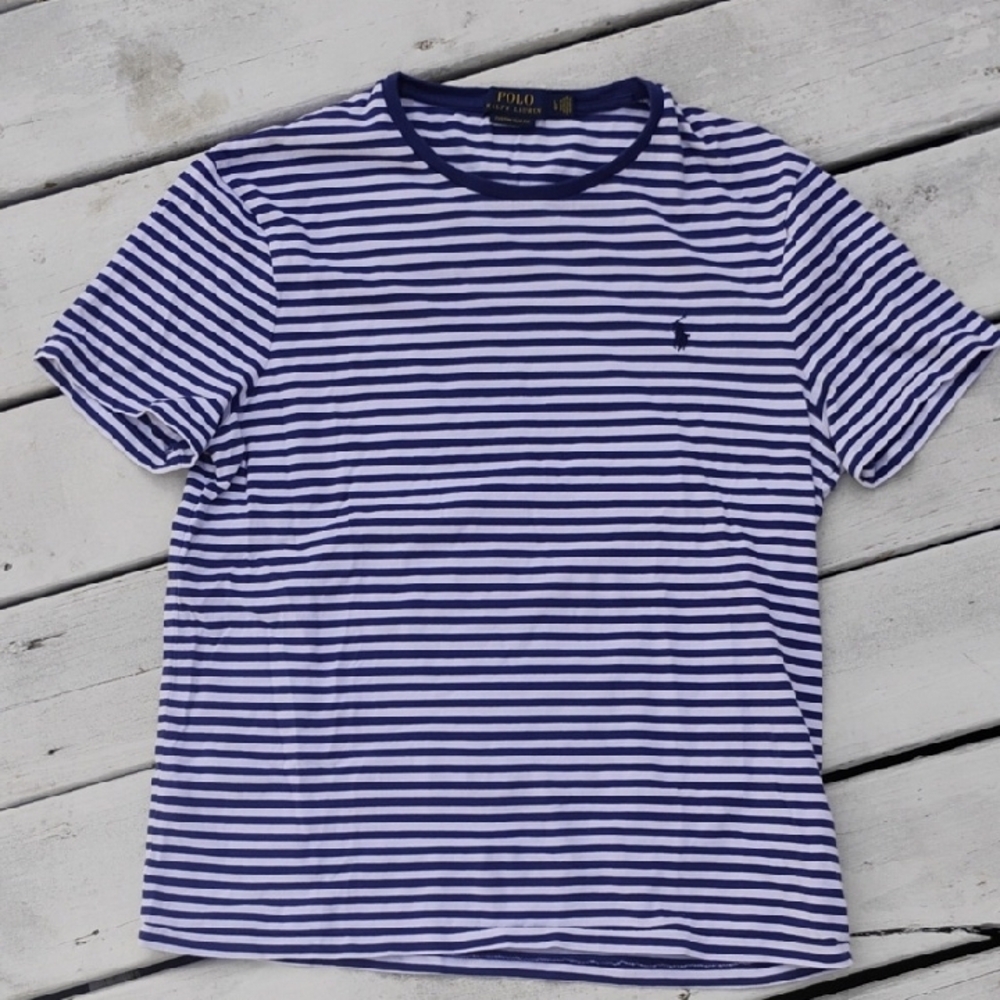 Polo by Ralph Lauren Men's Blue Striped Shirt
